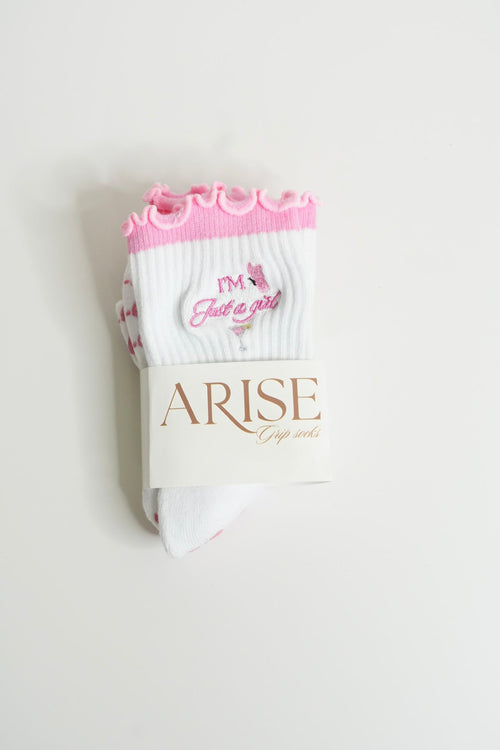 Embroidery Grip Socks  (I’m just a girl)