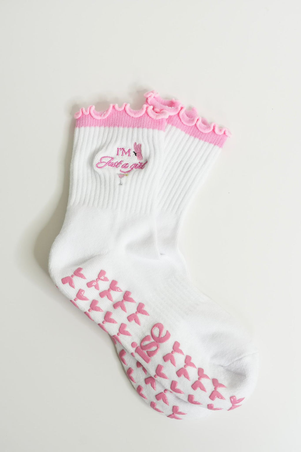Embroidery Grip Socks  (I’m just a girl)