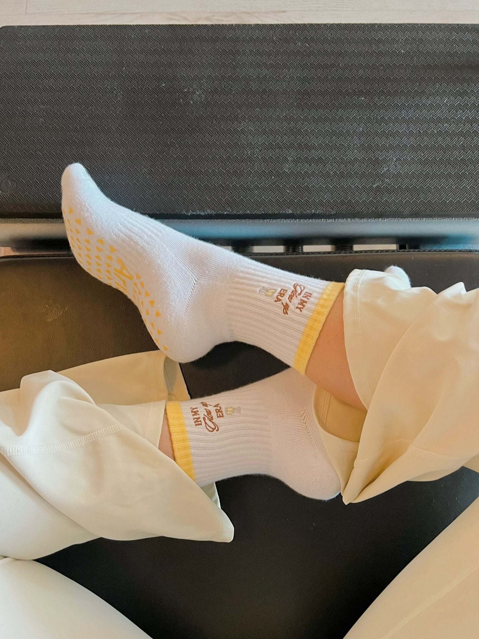 Embroidery Grip Socks In my Glow up Era