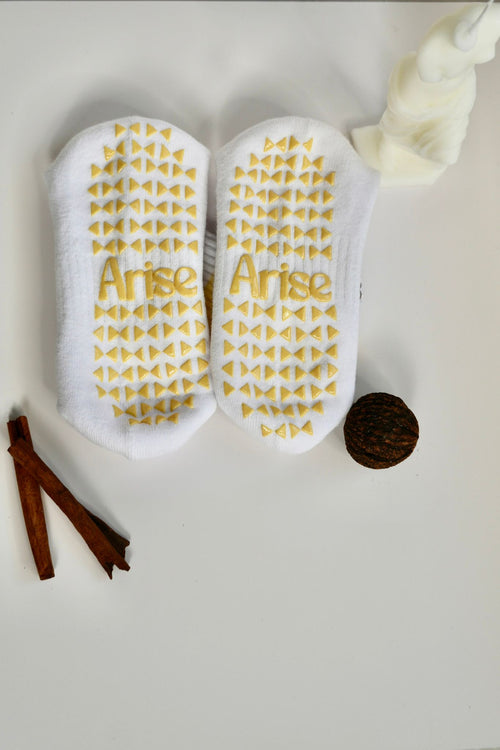 Embroidery Grip Socks In my Glow up Era